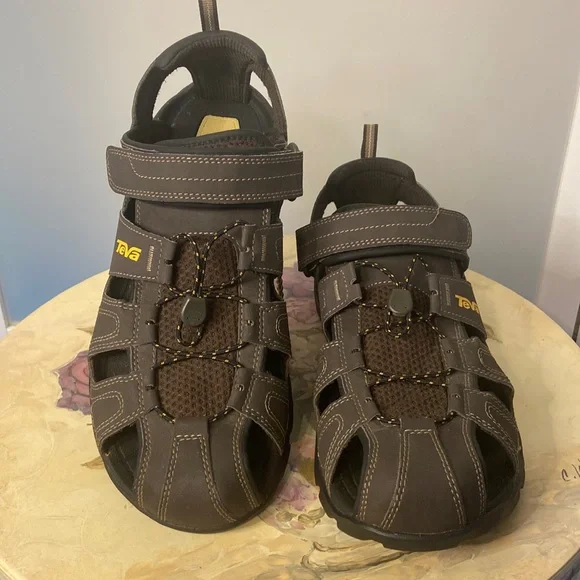 TEVA SHOCPAD Teva Sandals Mens Sz 10 Forebay ShocPad 1001116 Brown  main image 2